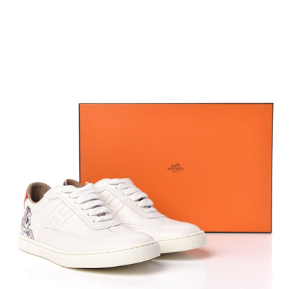 Hermes Calfskin Pegase Pop Womens Quicker Sneakers 36.5 White Multicolor 10 of 10