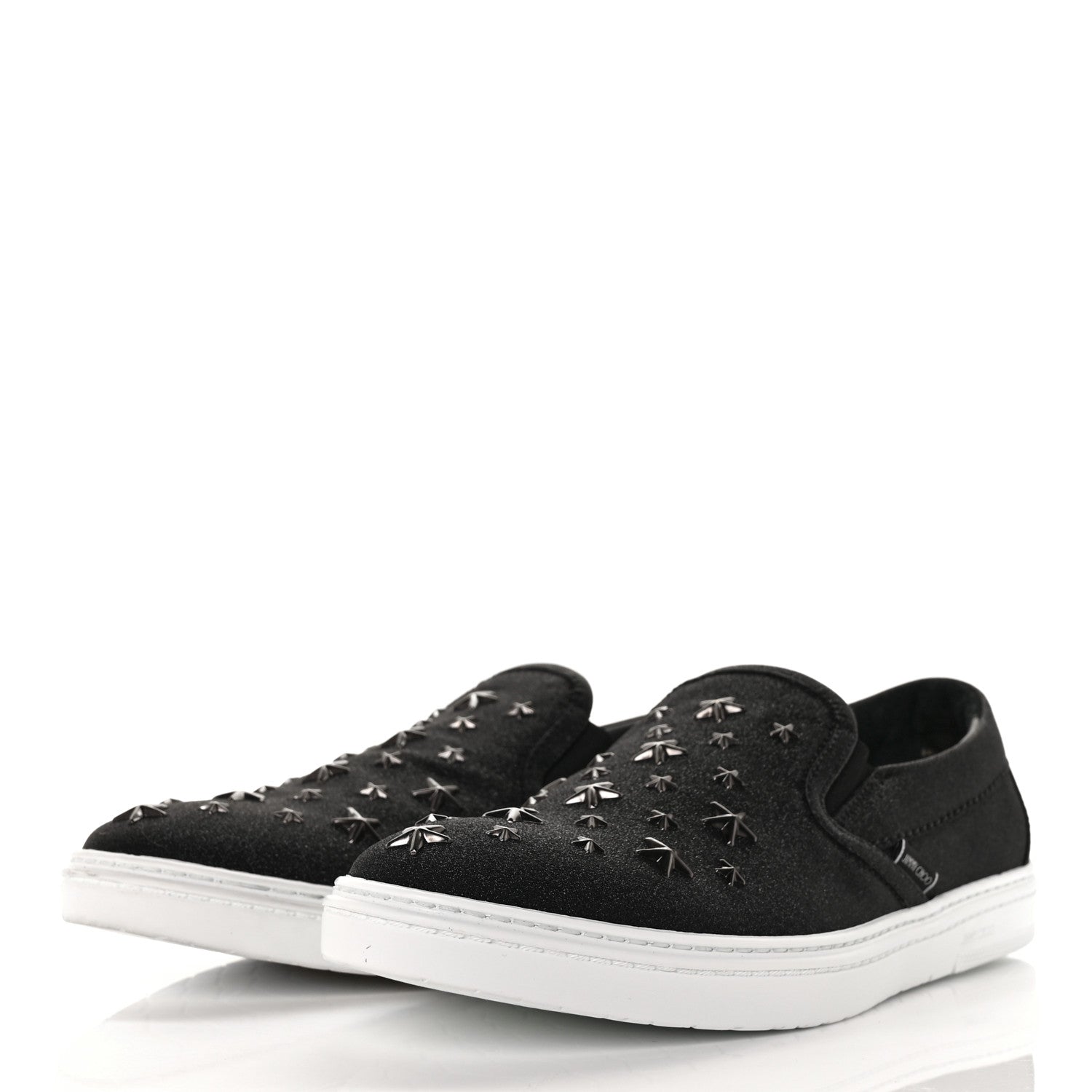 Jimmy Choo Fine Glitter Suede Mens Grove Sneakers 43 Black 3 of 8