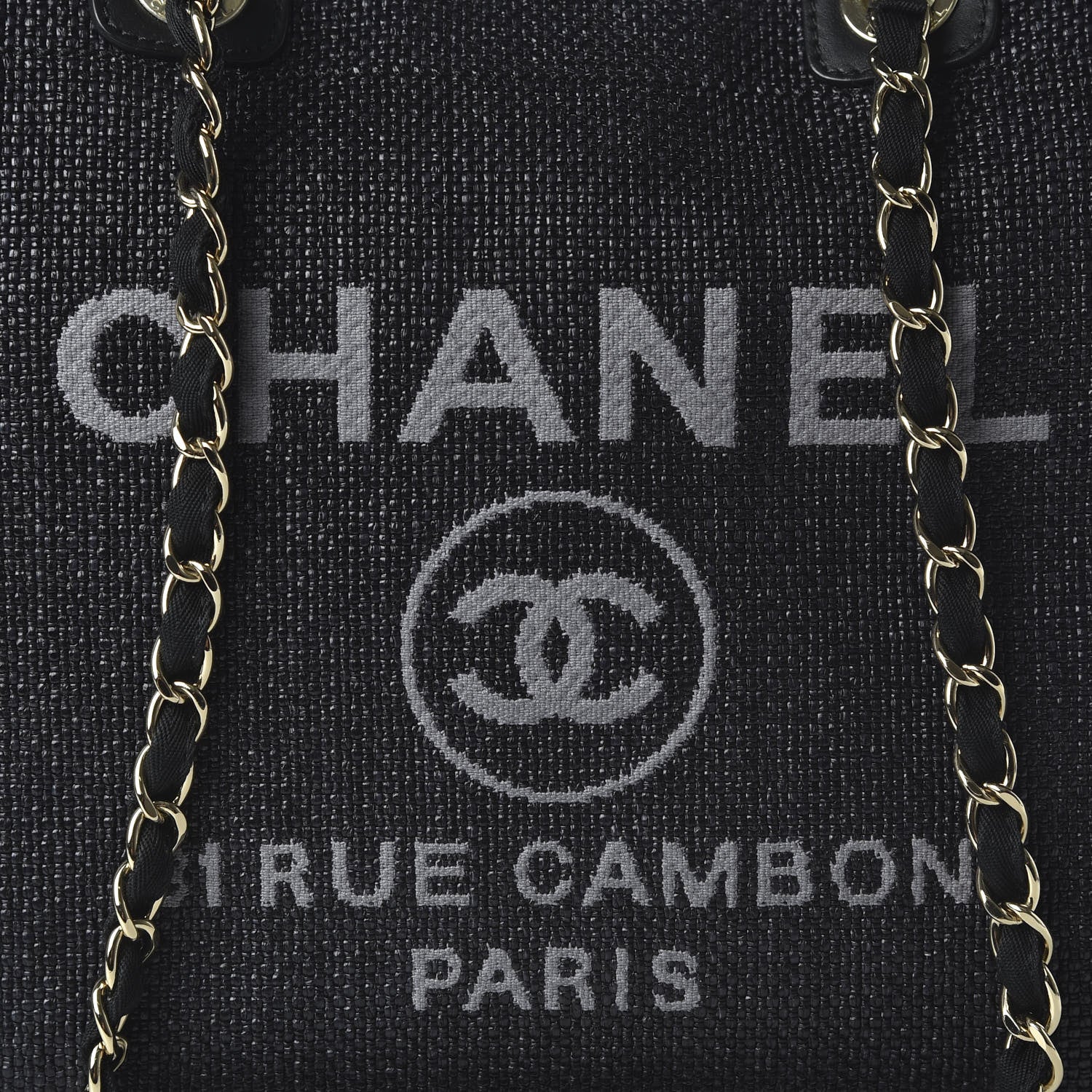 Chanel Woven Straw Raffia Medium Deauville Tote Black 10 of 11