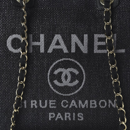 Chanel Woven Straw Raffia Medium Deauville Tote Black 10 of 11