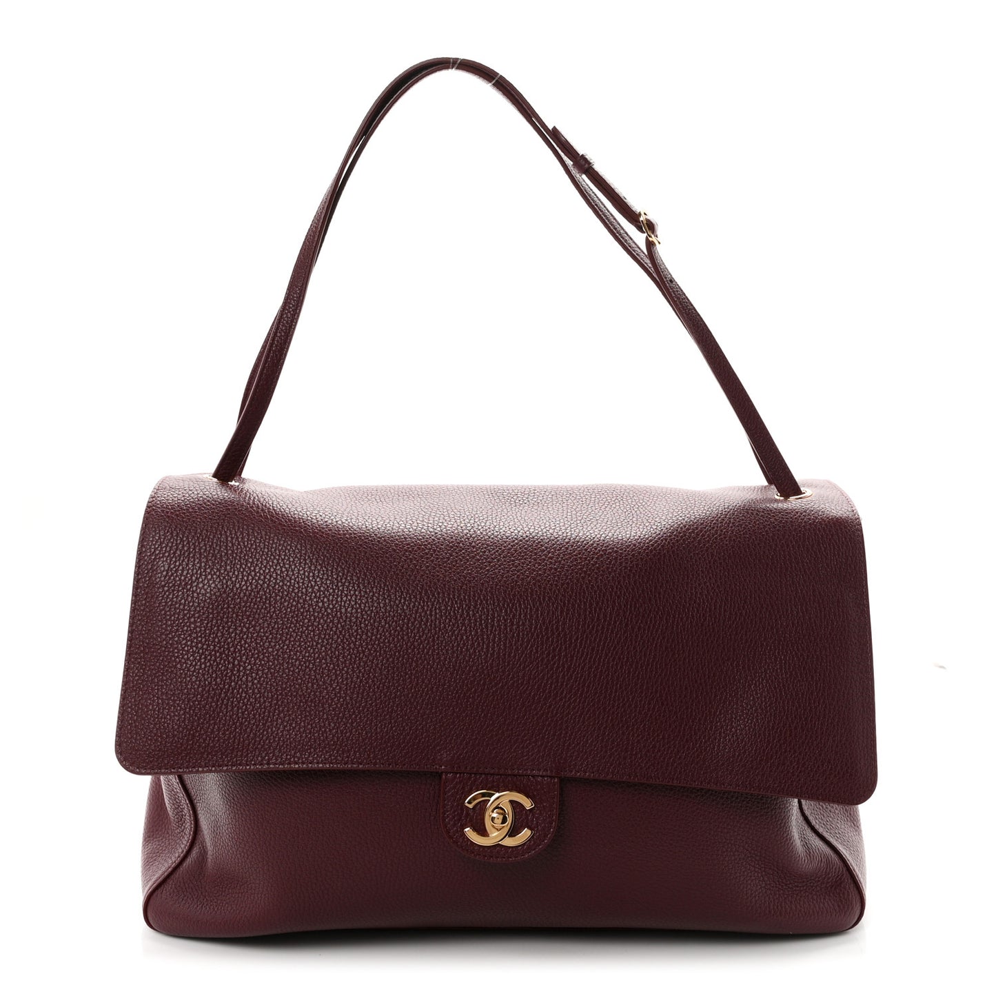 Grained Calfskin Souplissimo Maxi Flap Burgundy