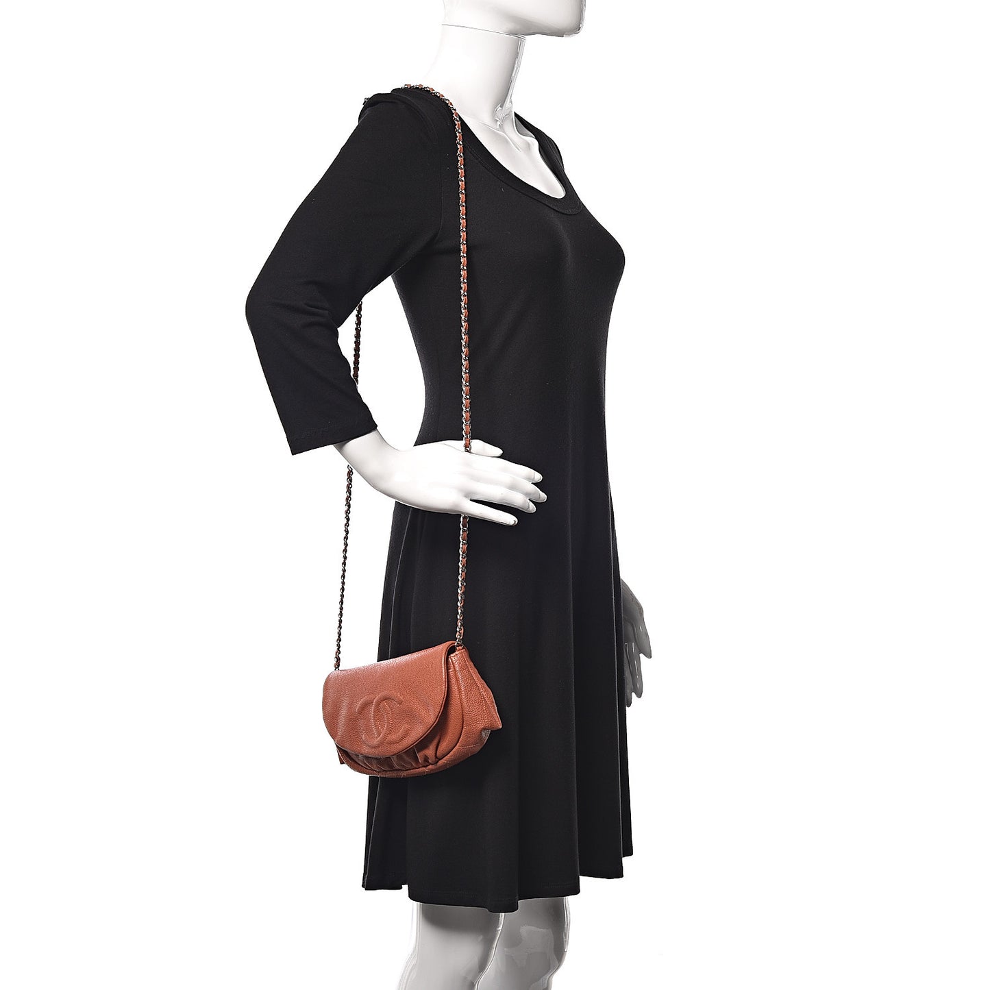Caviar Half Moon Wallet On Chain WOC Coral