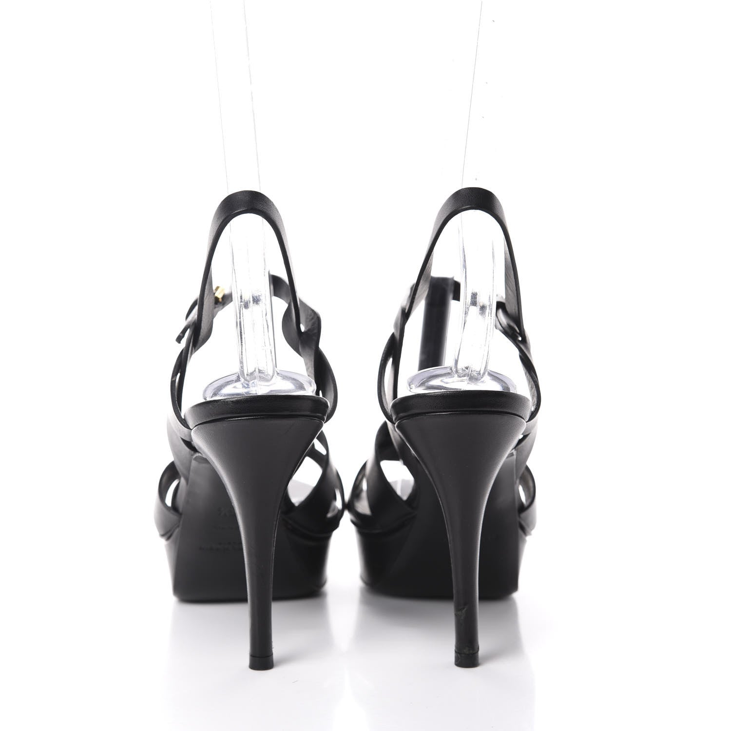 Saint Laurent Calfskin Tribute 75 Platform Sandals 38.5 Black 6 of 11