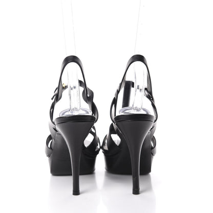 Saint Laurent Calfskin Tribute 75 Platform Sandals 38.5 Black 6 of 11