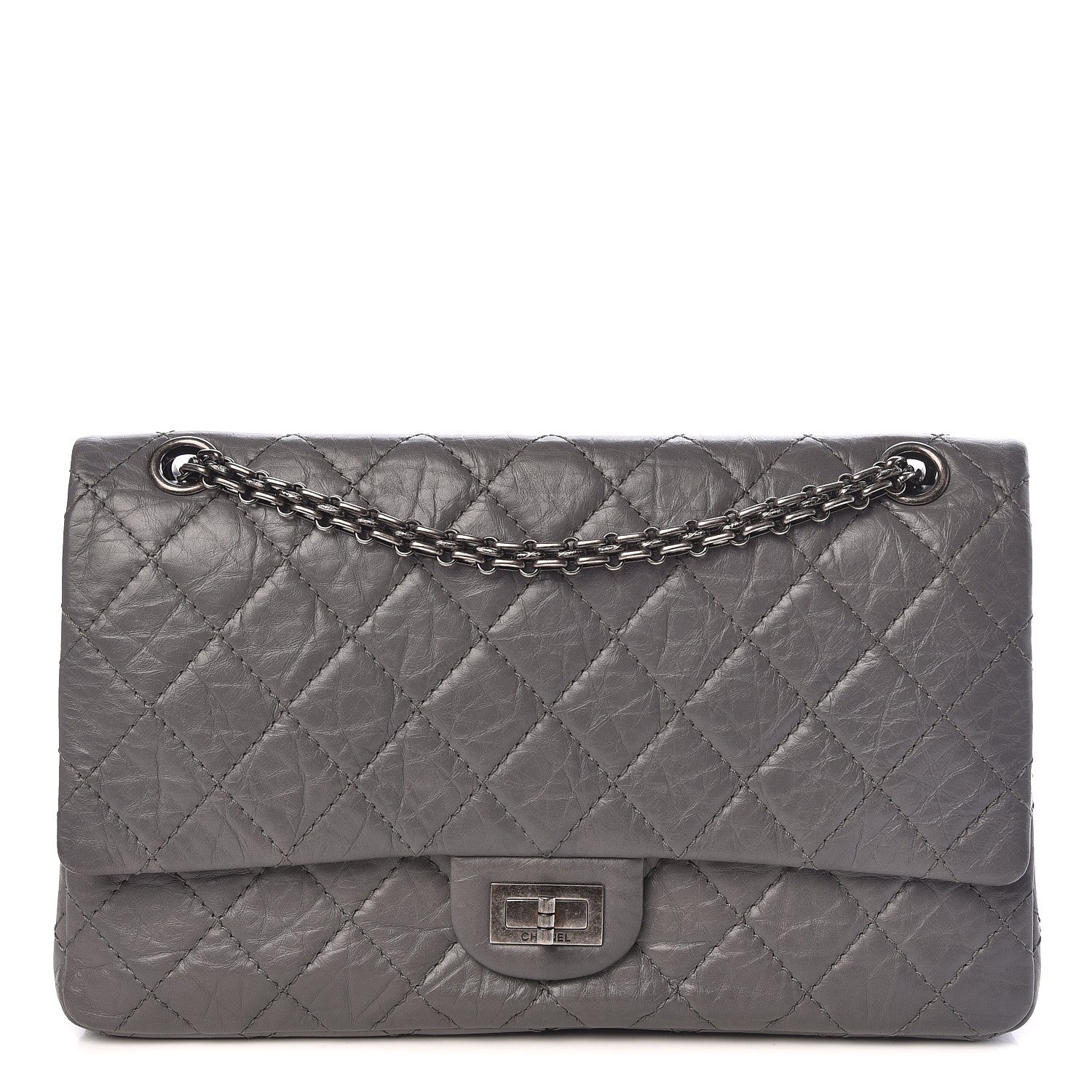 Chanel Aged Calfskin Quilted 2.55 Reissue 226 Flap Dark Grey 1 of 11
