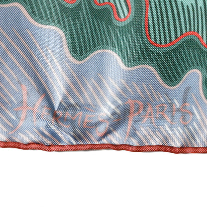 Hermes Silk Cheval Sirene Double Face 90 Rose Poudre Vert Corail 2 of 7