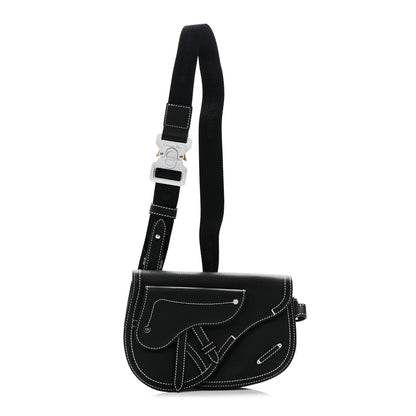 Christian Dior X KAWS Grained Calfskin Saddle Pouch Black 1 of 10