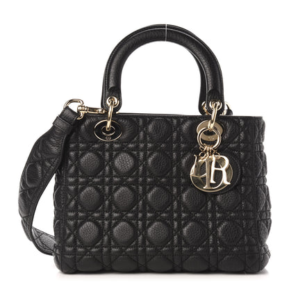 Christian Dior Grained Calfskin Cannage Medium Supple Lady Dior Black 1 of 14