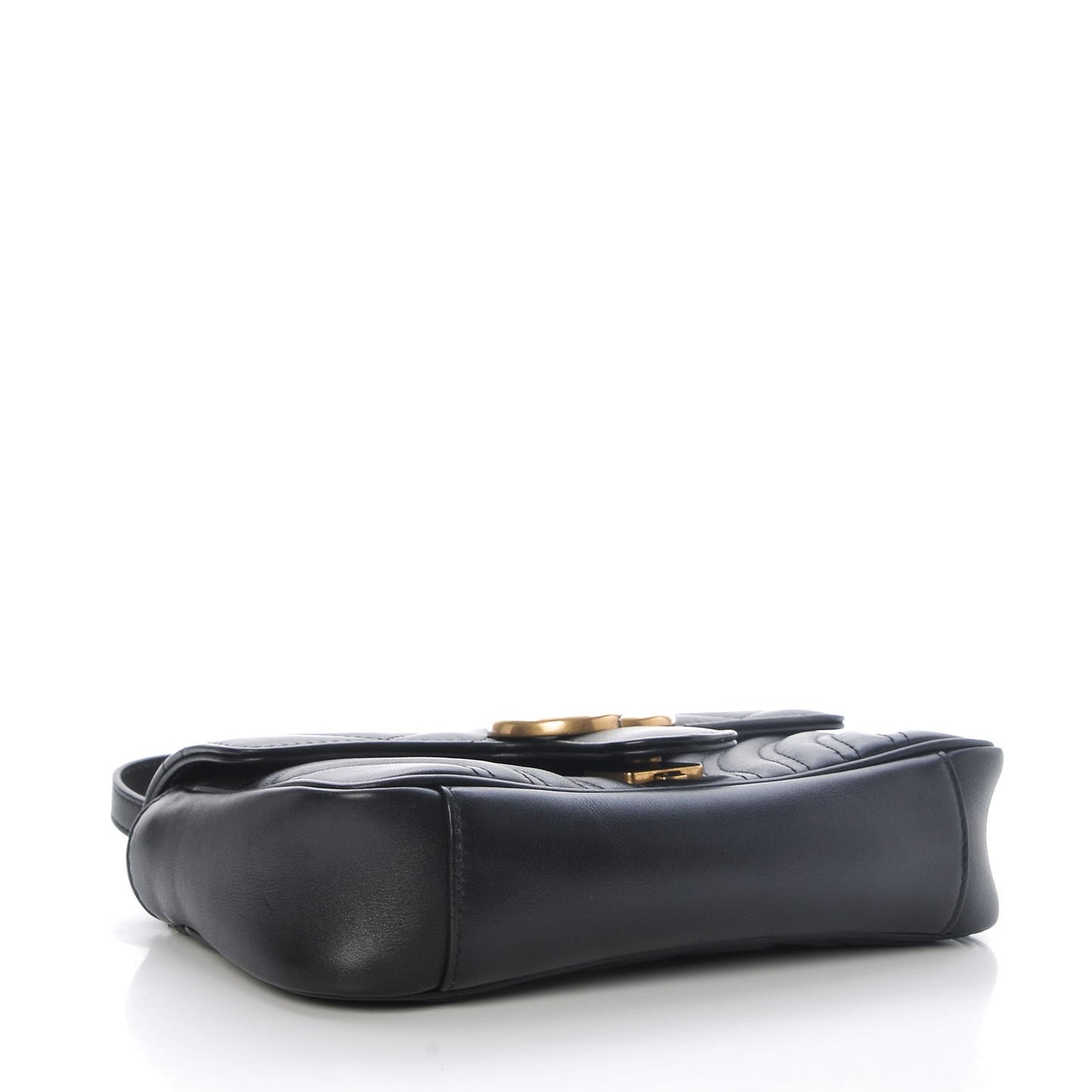 Calfskin Matelasse Mini GG Marmont Shoulder Bag Black