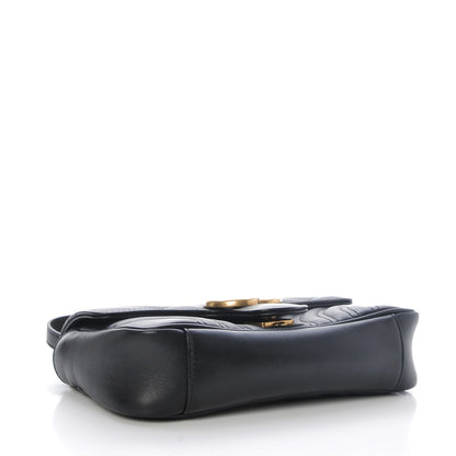 Gucci Calfskin Matelasse Mini GG Marmont Shoulder Bag Black 4 of 8