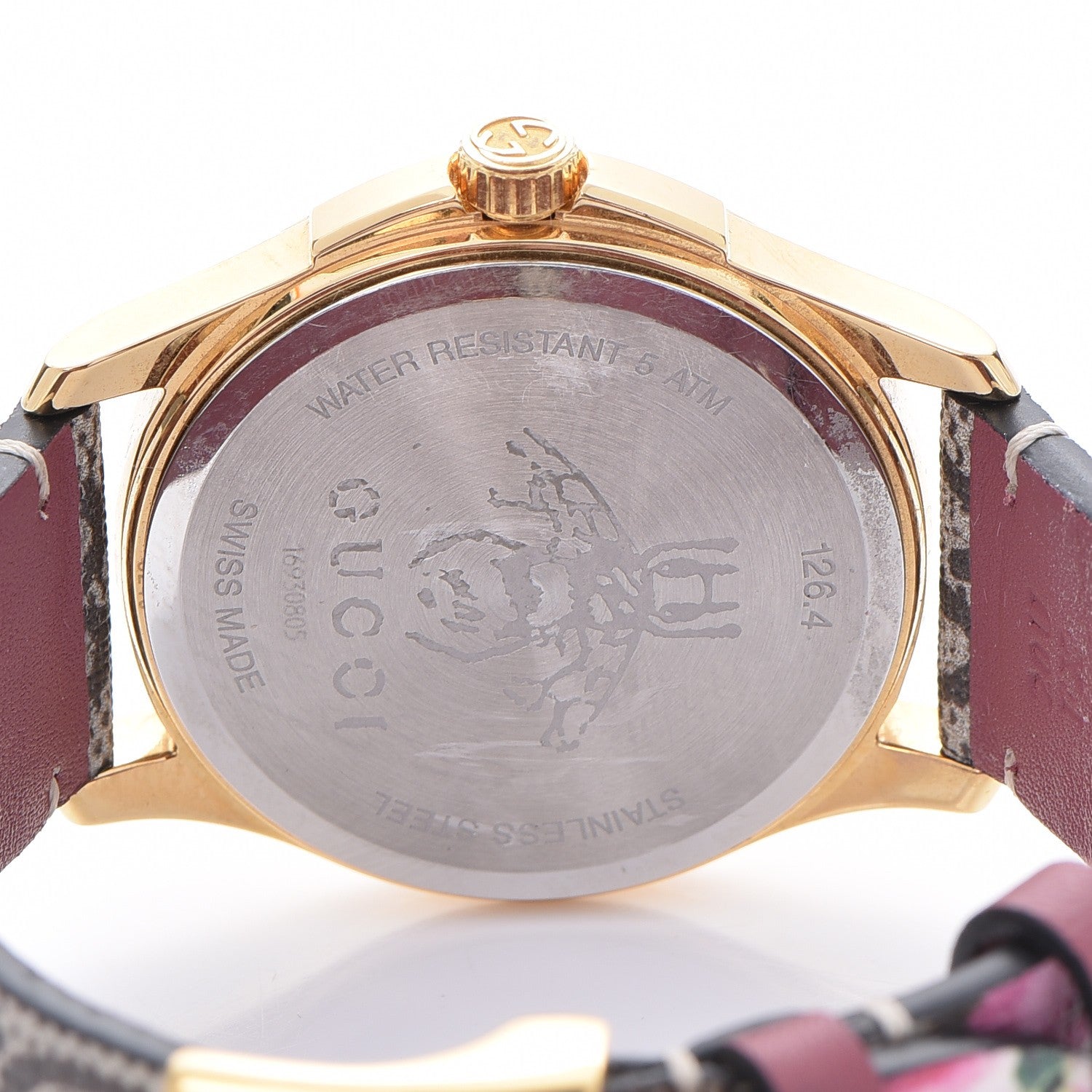 Gucci Stainless Steel Canvas 38mm G-Timeless Supreme GG Blooms Quartz Watch Brown 5 of 9
