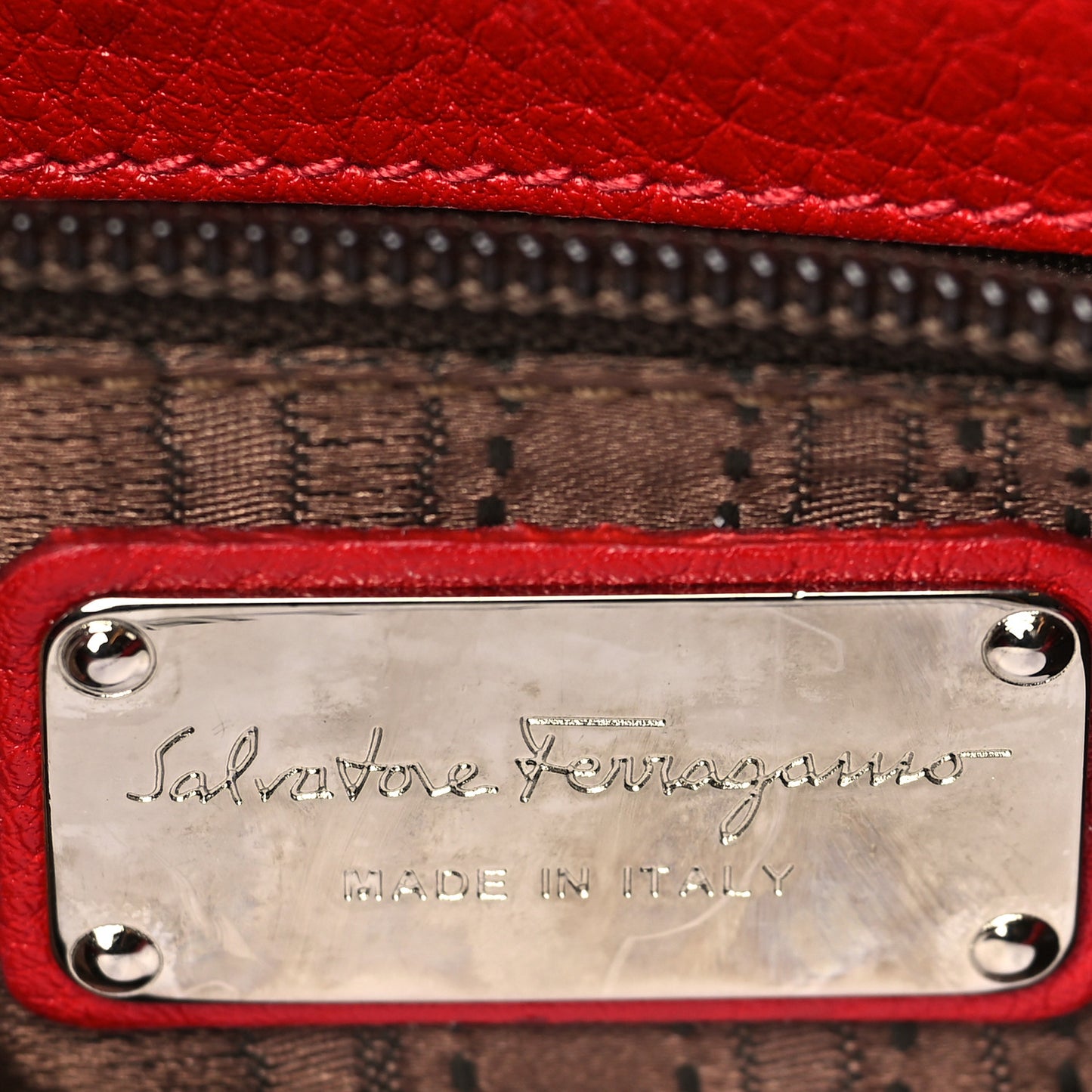 Calfskin Gancini Crossbody Red