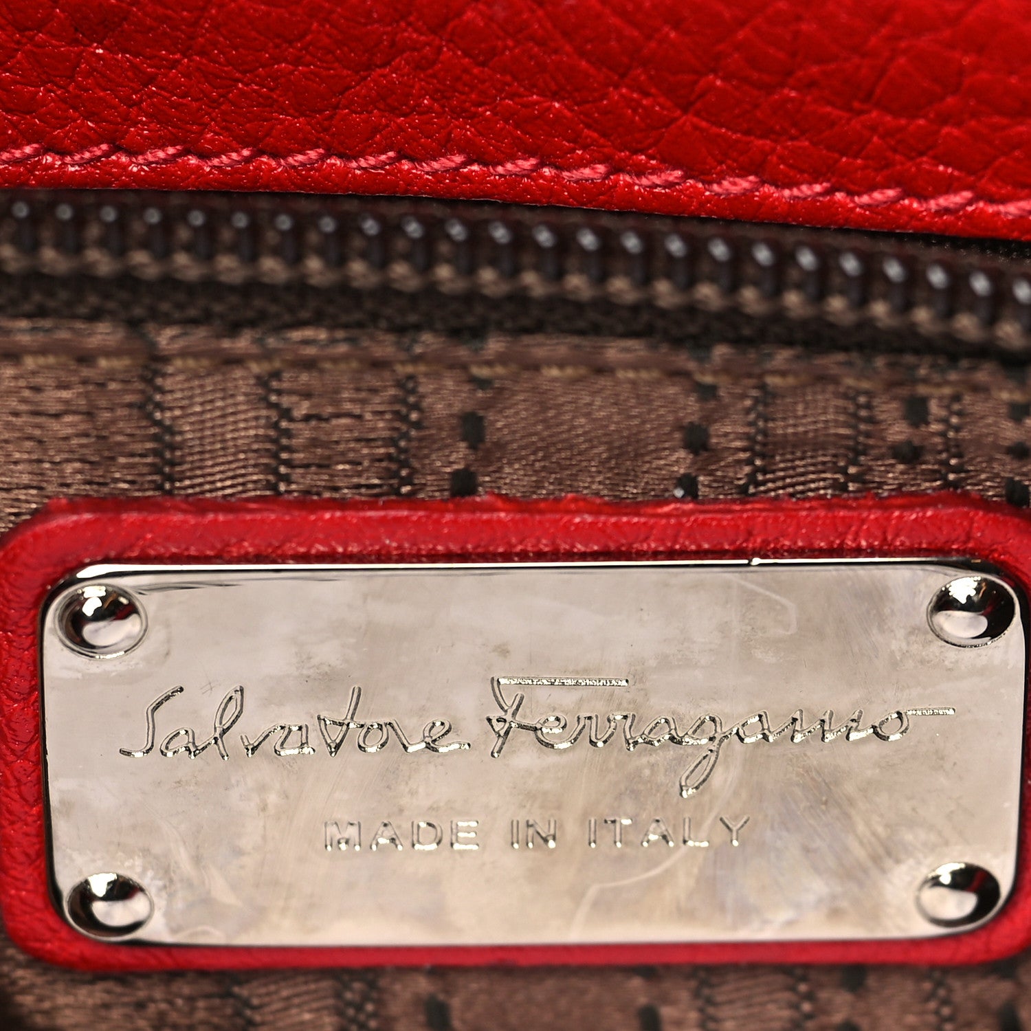 Salvatore Ferragamo Calfskin Gancini Crossbody Red 6 of 10