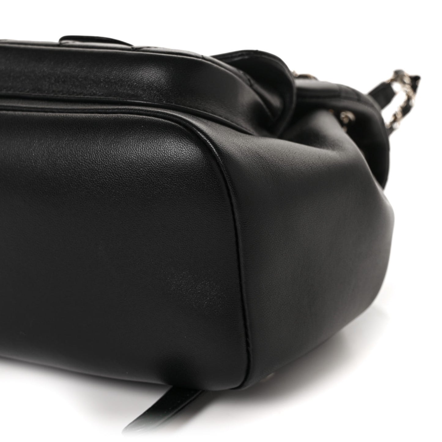 Lambskin Quilted Small Duma Drawstring Backpack Black
