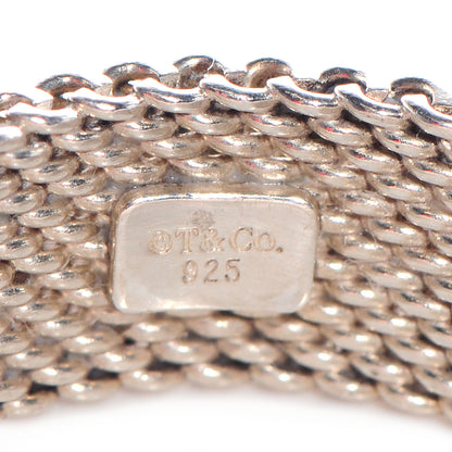 Tiffany Sterling Silver Diamond Mesh Somerset Ring 54 7 4 of 5