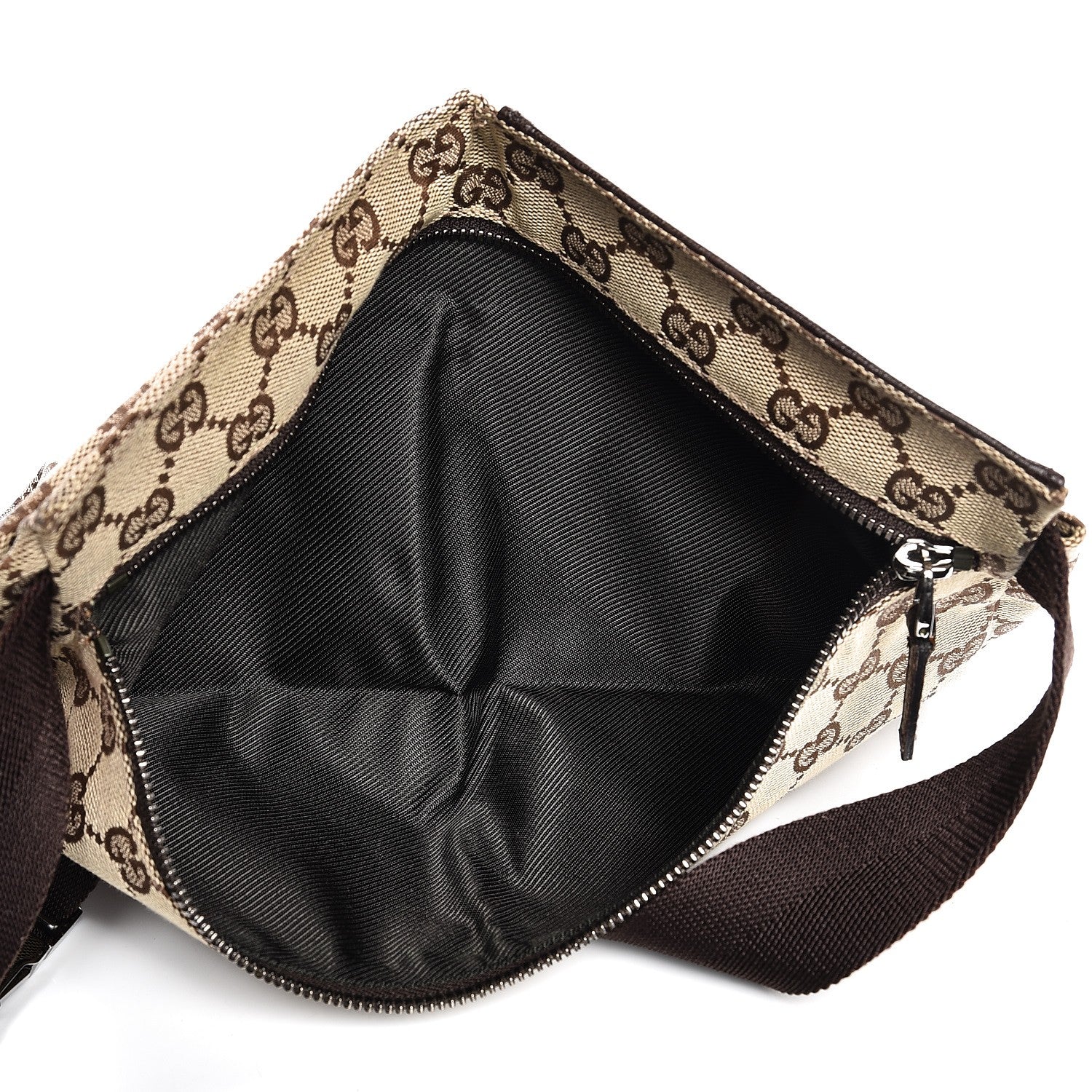 Gucci GG Monogram Double Pocket Belt Bag Dark Brown 5 of 9