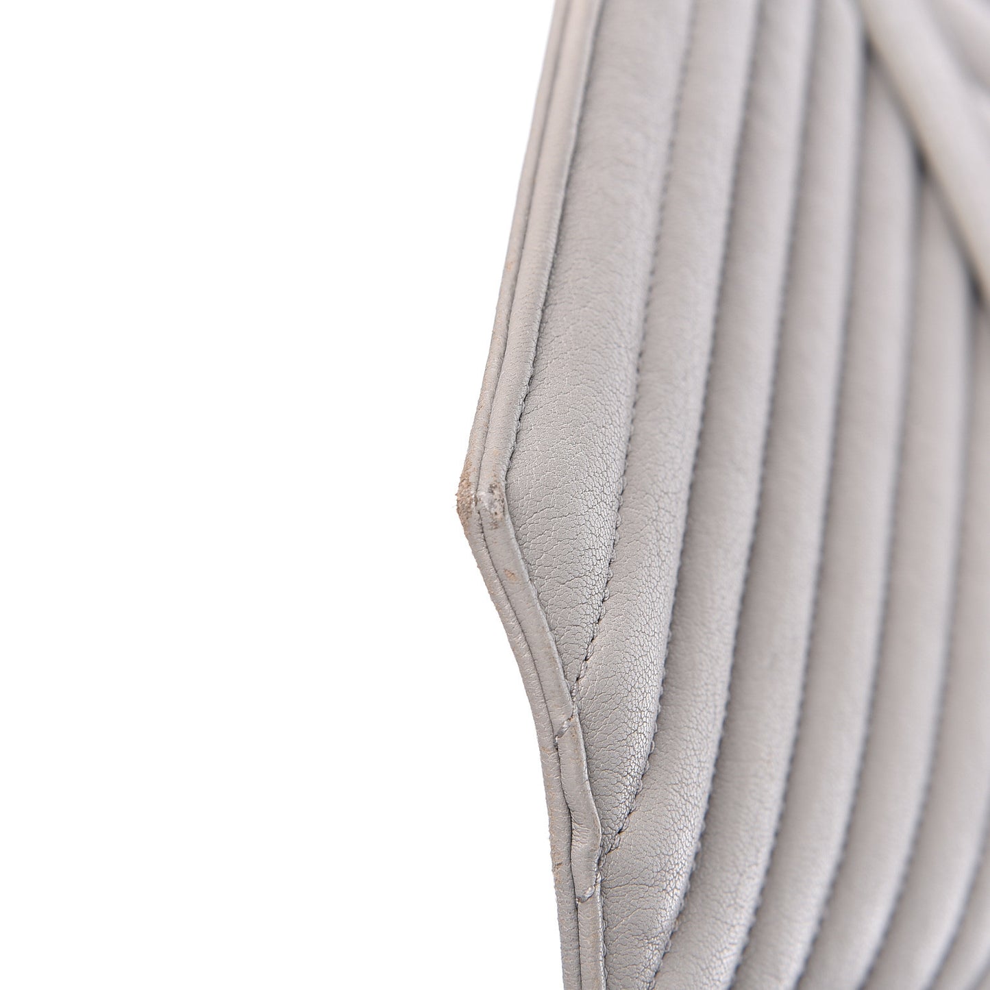 Sheepskin Matelasse Chevron Monogram Large College Satchel Light Grey