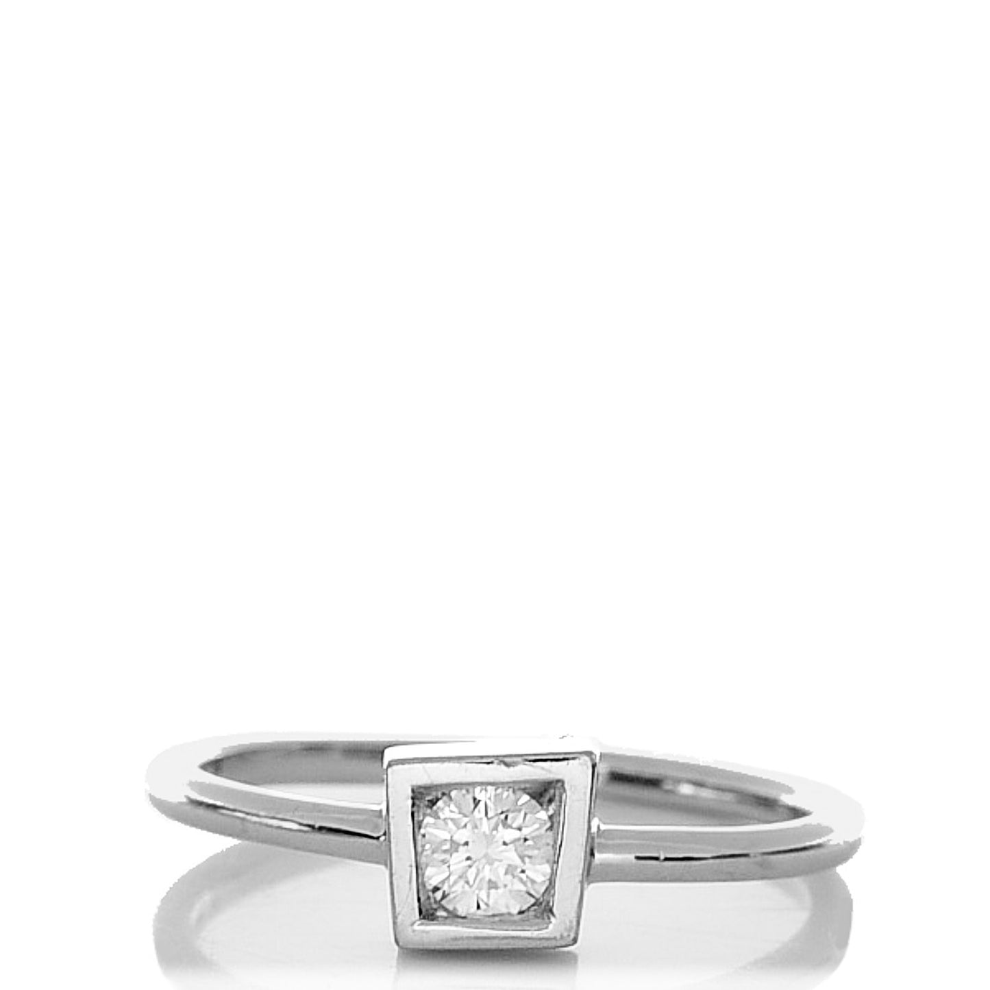 18K White Gold Diamond .17ct Frank Gehry Torque Ring