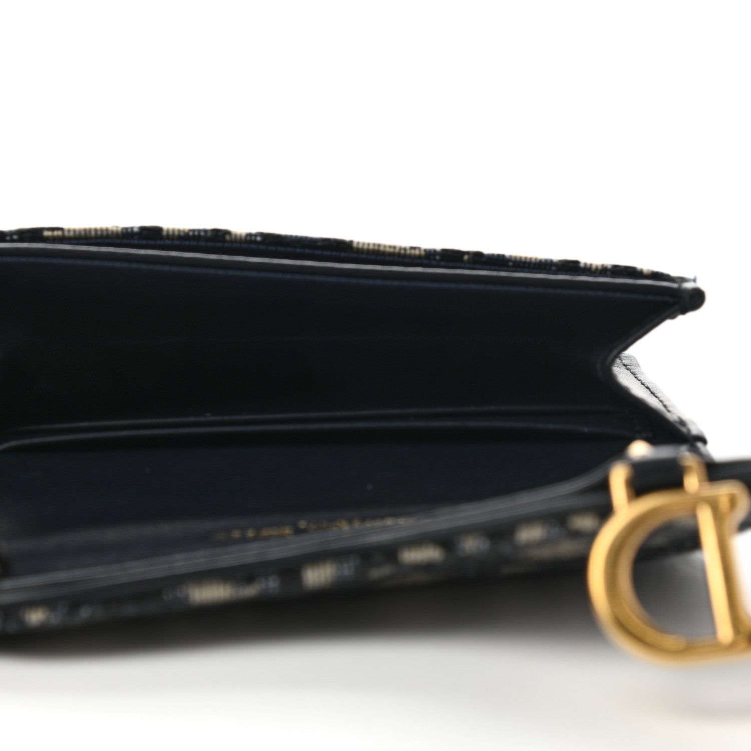 Christian Dior Oblique Saddle Card Holder Blue 5 of 8