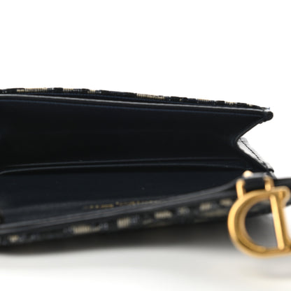 Christian Dior Oblique Saddle Card Holder Blue 5 of 8