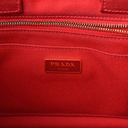 Prada Canapa Logo Shopping Tote Rosso 5 of 16