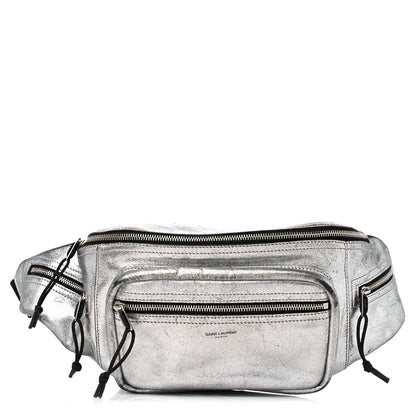 Saint Laurent Metallic Calfskin Ripstop Body Belt Bag Silver 1 of 13