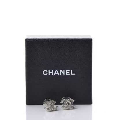 Chanel Crystal CC Earrings Silver 6 of 6