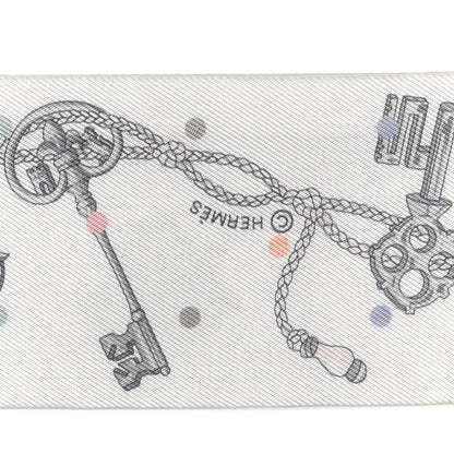 Hermes Silk Les Cles A Pois Twilly White Gris Acier 3 of 4