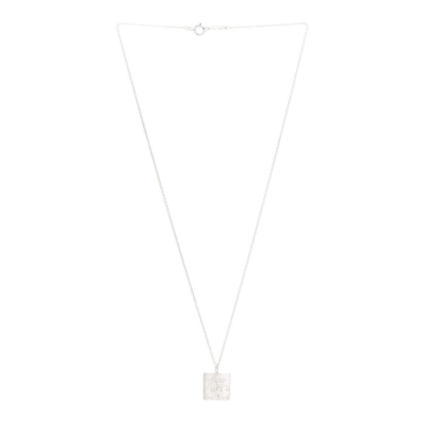 Sterling Silver Love Notes Square Pendant Necklace