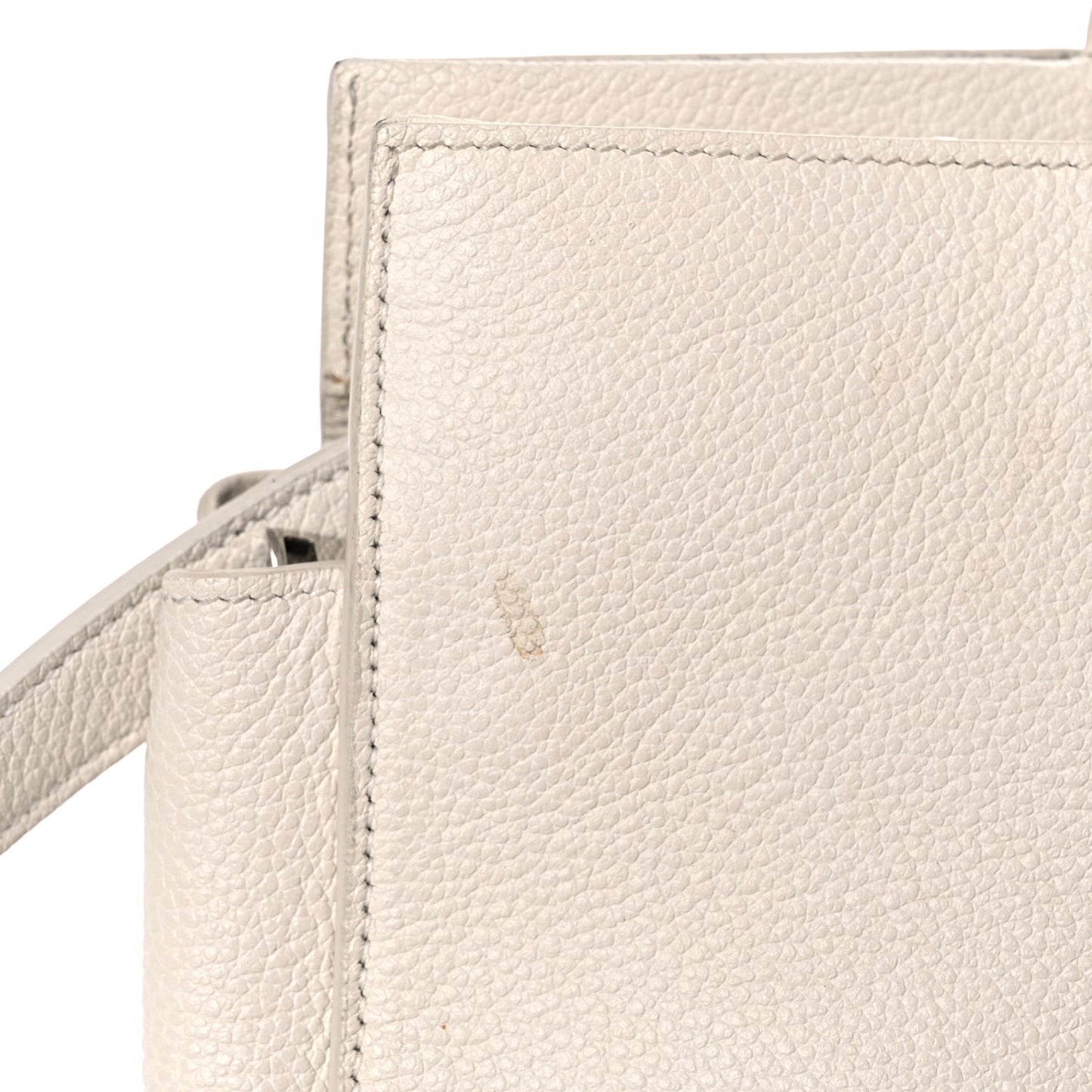 Grained Calfskin Small Rive Gauche White