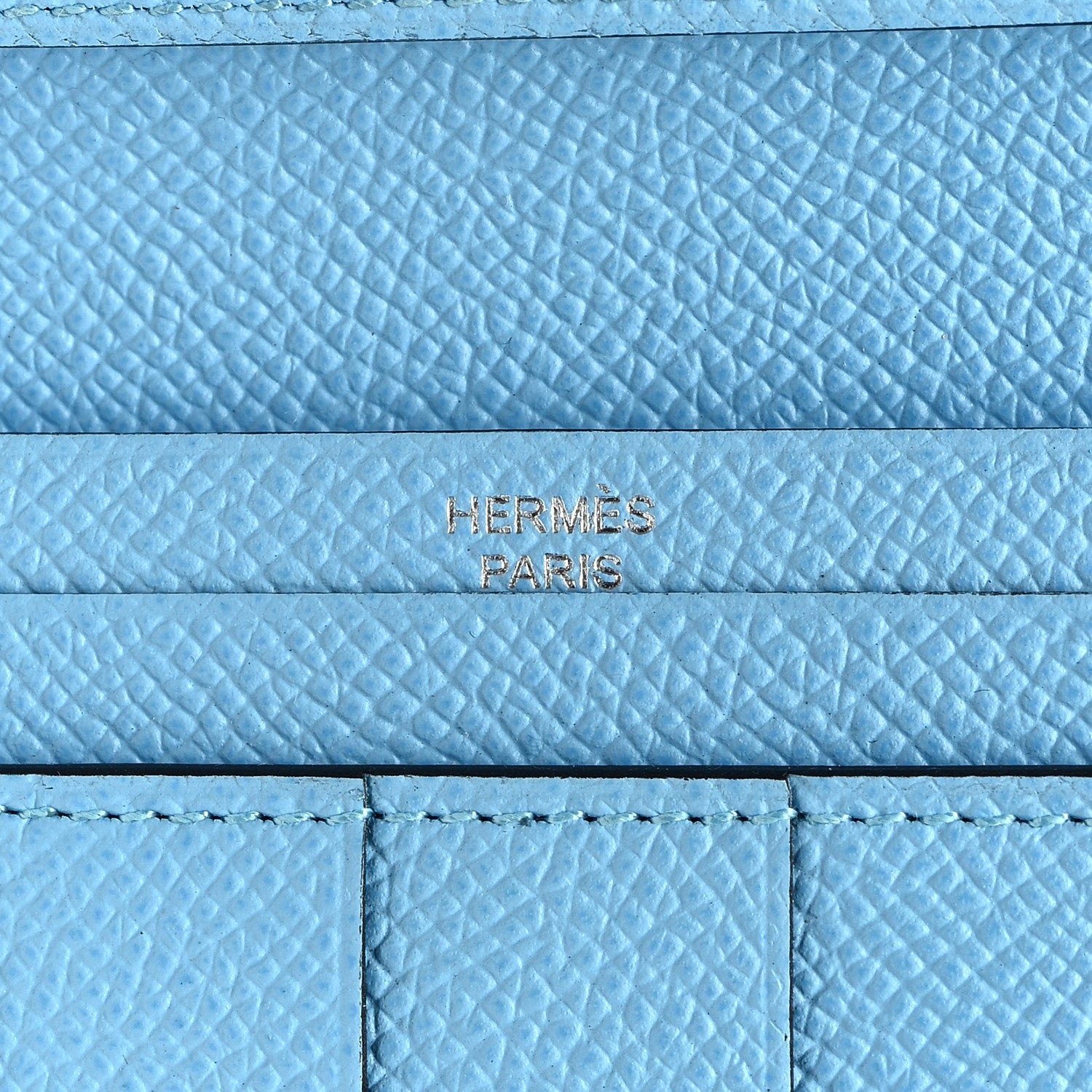 Hermes Epsom Bearn Gusset Wallet Celeste 6 of 8