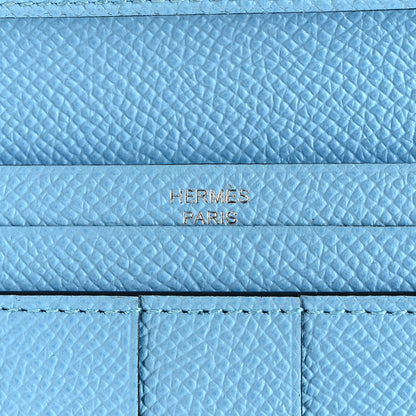 Hermes Epsom Bearn Gusset Wallet Celeste 6 of 8