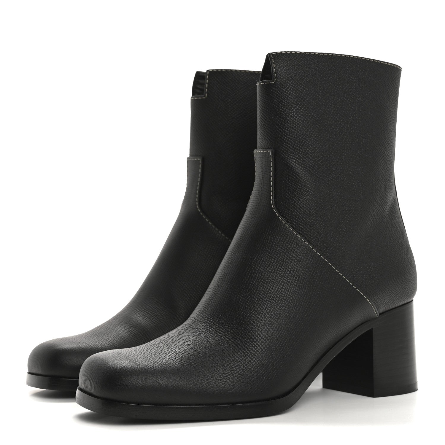 Hermes Epsom Womens Flatteuse 60 Ankle Boot 37.5 Black 4 of 12