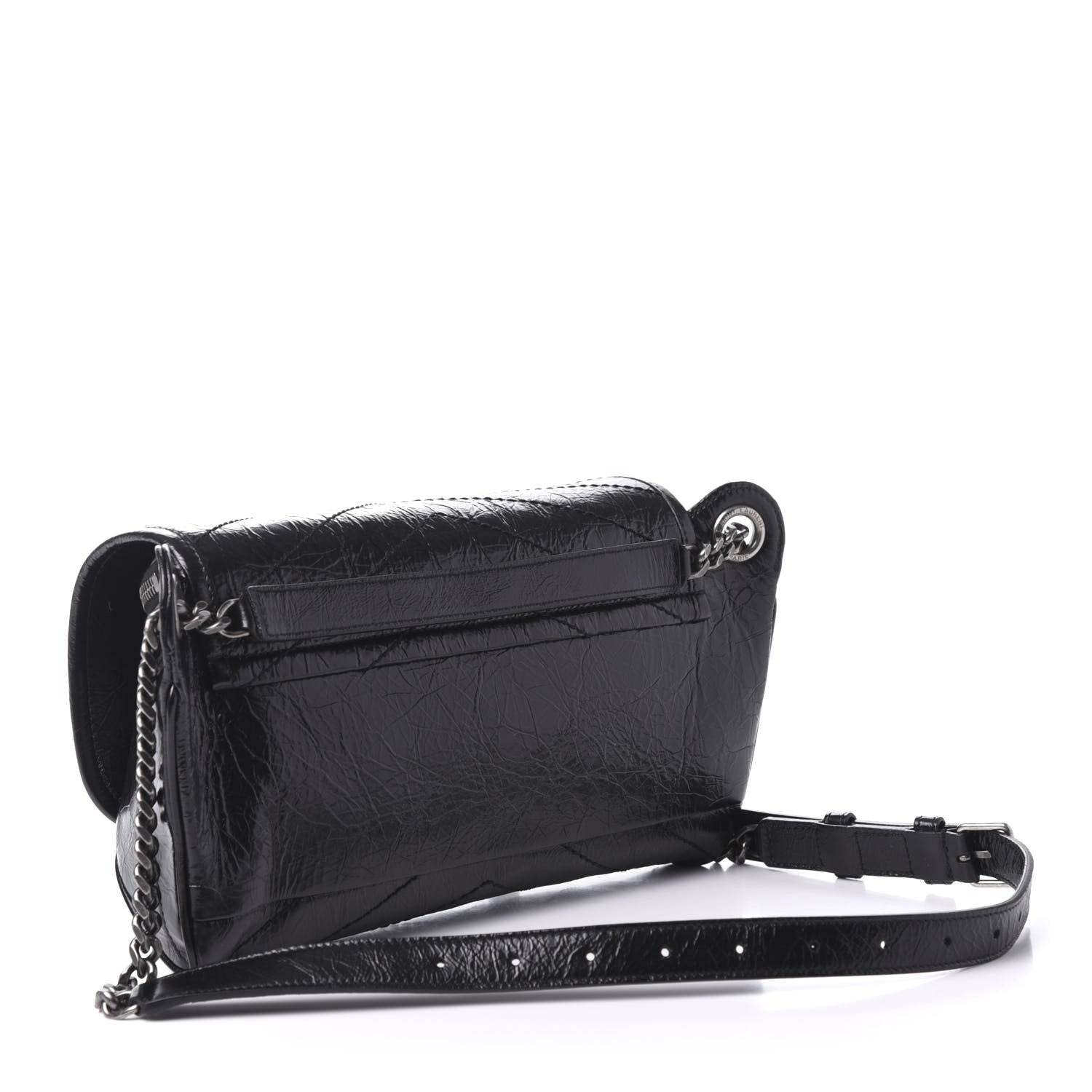 Saint Laurent Crinkled Calfskin Matelasse Monogram Niki Body Bag Black 4 of 10