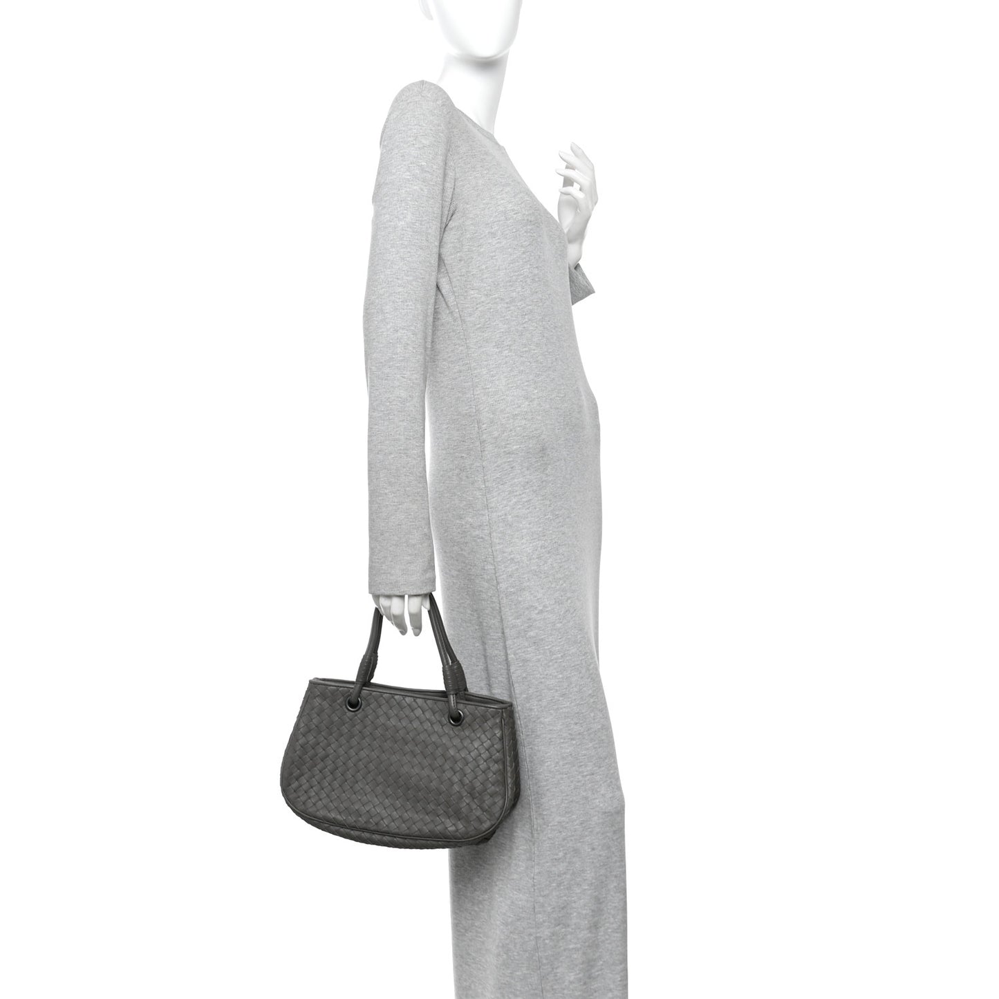 Nappa Intrecciato Small Tote Grey