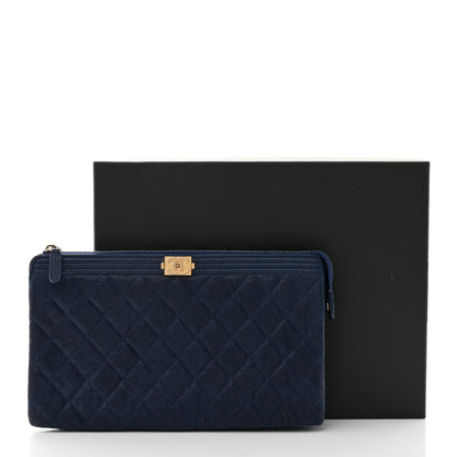 Chanel Caviar Quilted Small Zipped Boy Pouch Navy 11 of 11