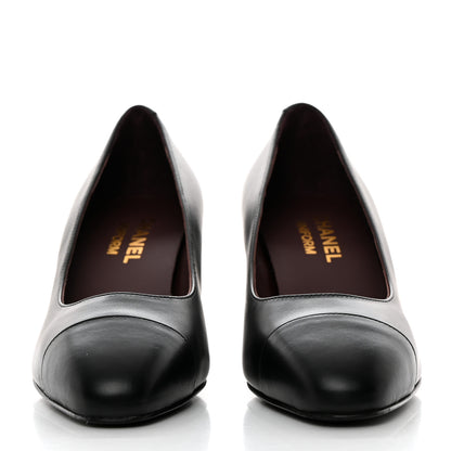 Chanel Lambskin Cap Toe CC Pumps 36 Black 2 of 9