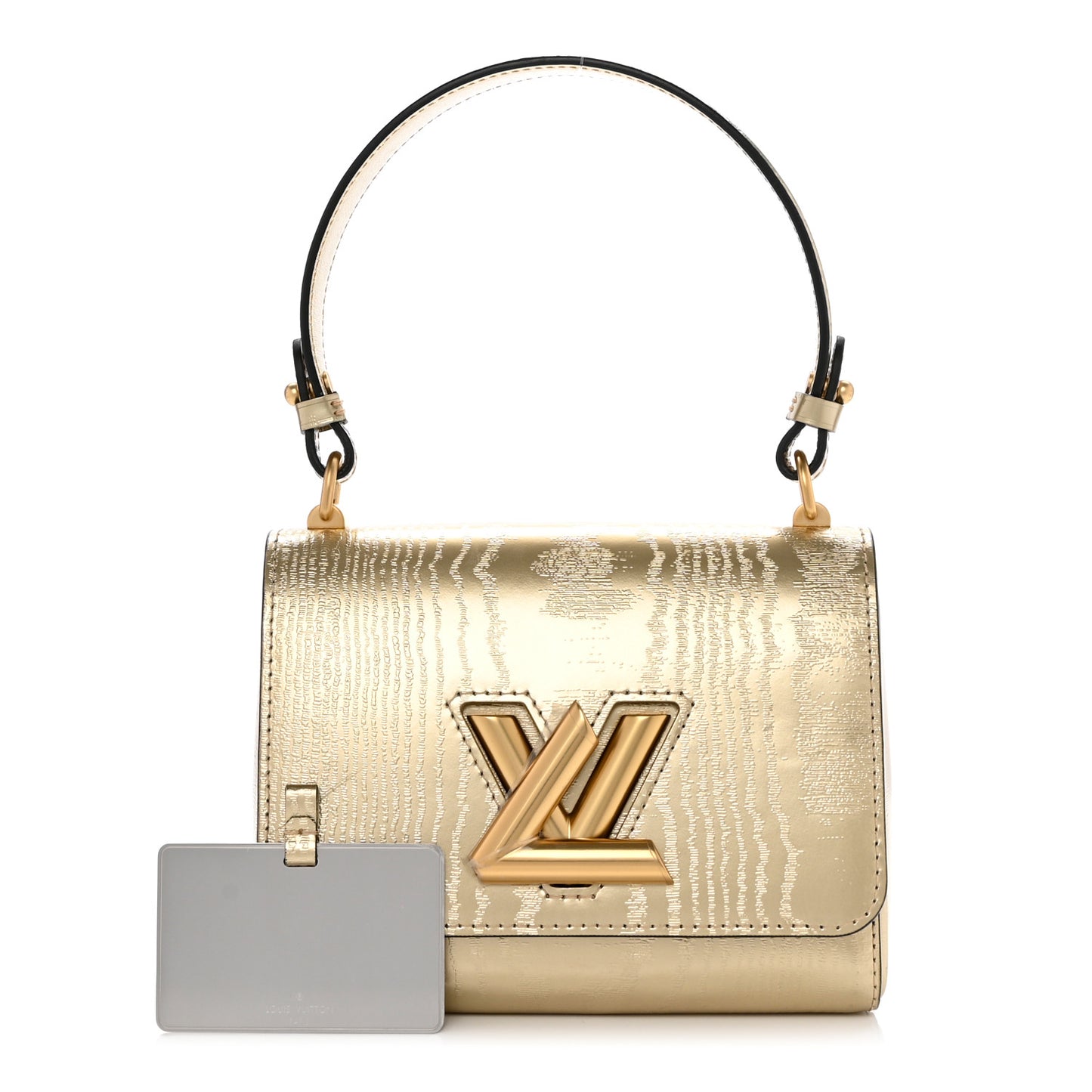 Calfskin Gravity Twist Shoulder Bag PM Gold