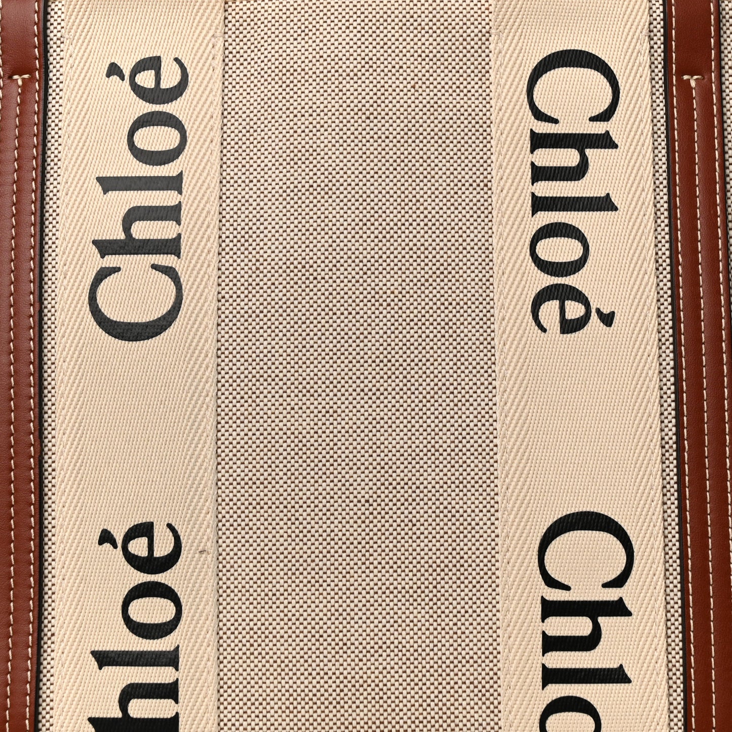 Cotton Calfskin Medium Woody Ribbon Tote White Brown