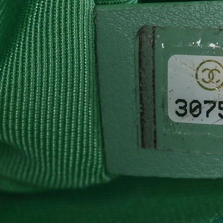 Sequin Quilted Medium Chanel 19 Flap Light Green