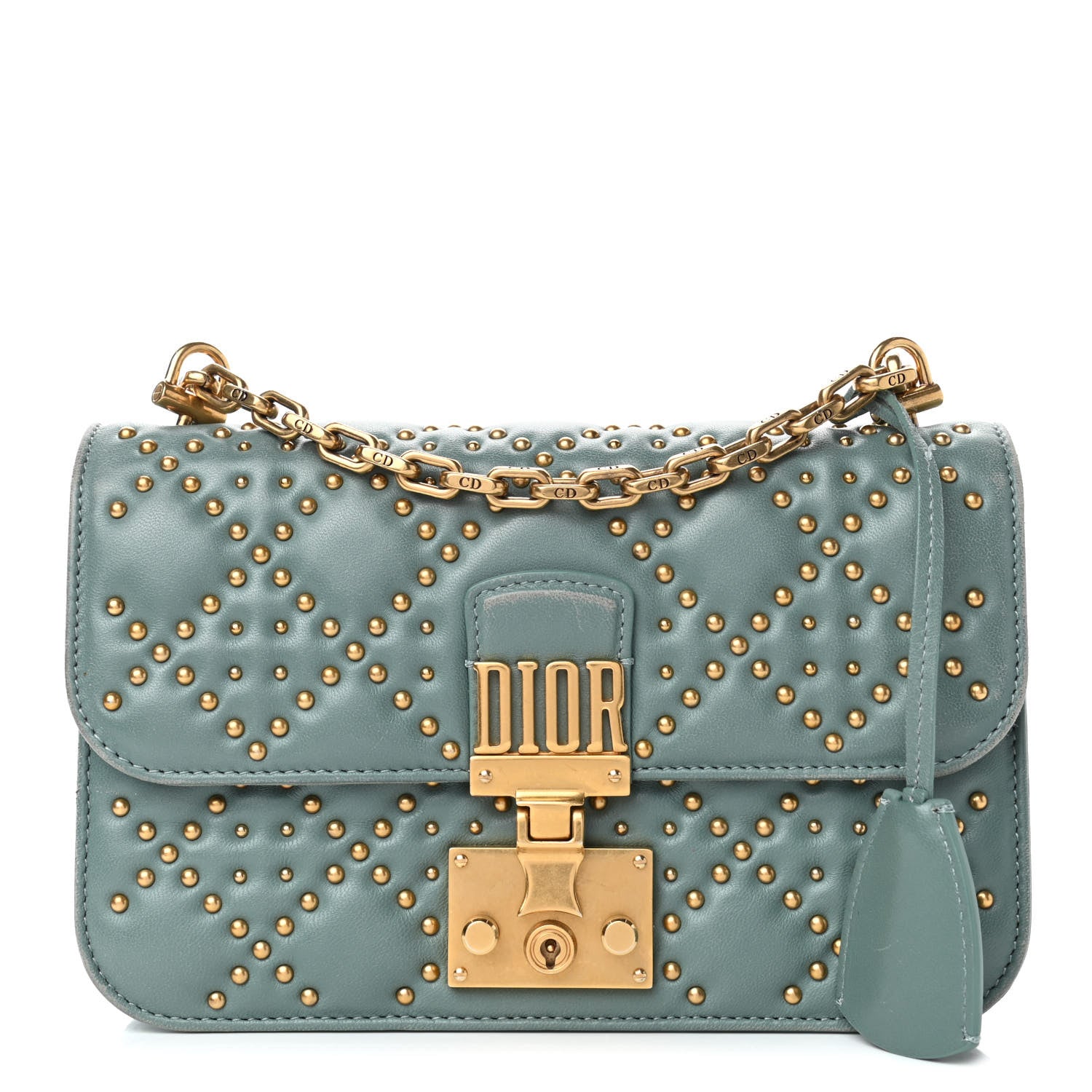 Christian Dior Lambskin Cannage Studded Small Dioraddict Flap Light Blue 1 of 4