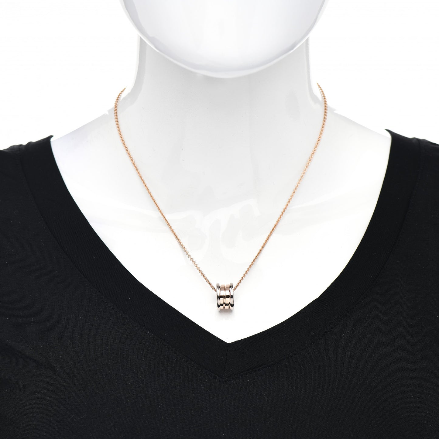 18K Rose White Gold B.Zero1 Pendant Necklace