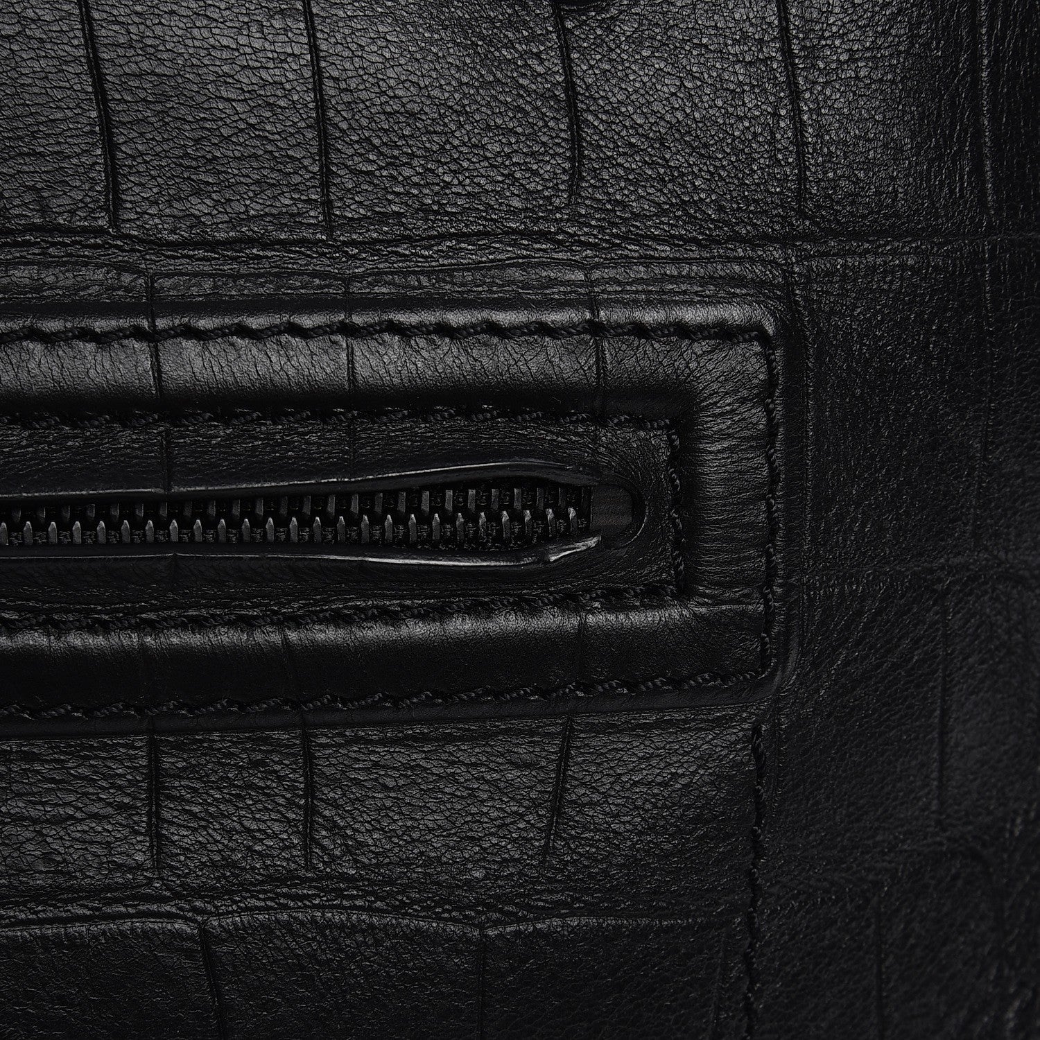 Celine Crocodile Embossed Calfskin Large Phantom Luggage Black 8 of 11