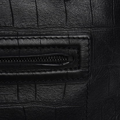 Celine Crocodile Embossed Calfskin Large Phantom Luggage Black 8 of 11