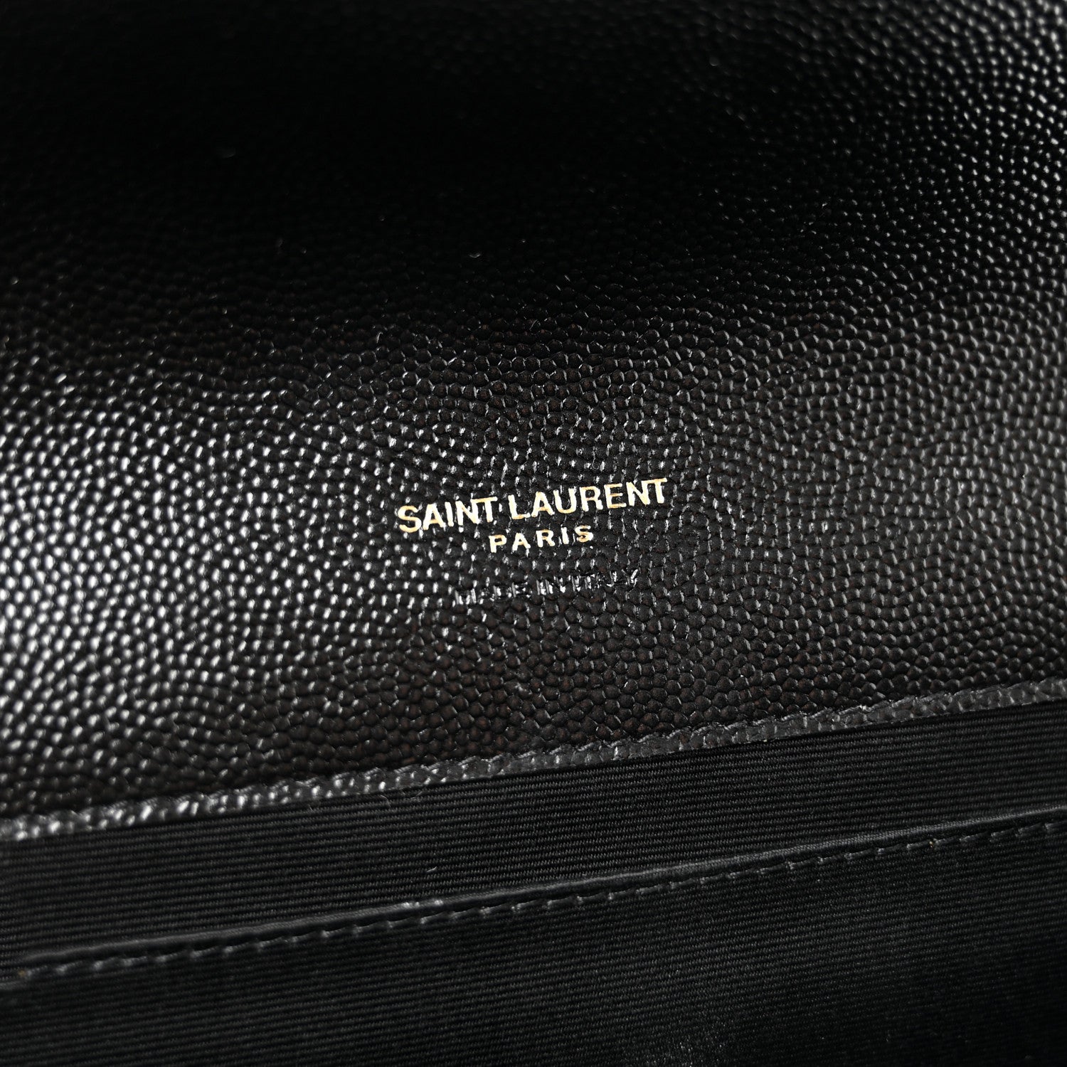 Saint Laurent Grain De Poudre Matelasse Chevron Monogram Envelope Clutch Black 6 of 8