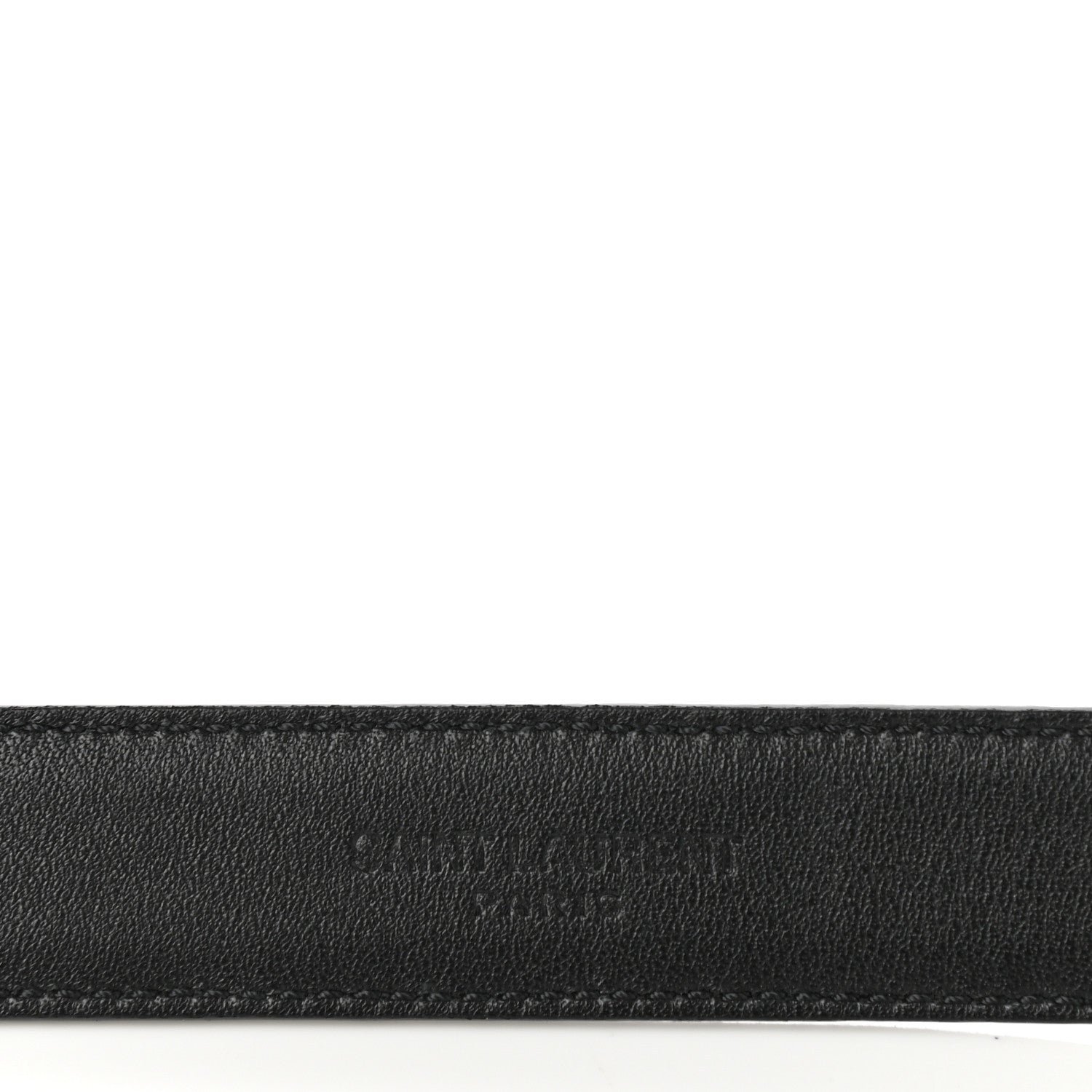 Saint Laurent Smooth Calfskin Monogram Square Buckle Belt 75 30 Black 3 of 6