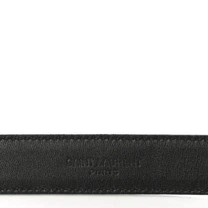 Saint Laurent Smooth Calfskin Monogram Square Buckle Belt 75 30 Black 3 of 6