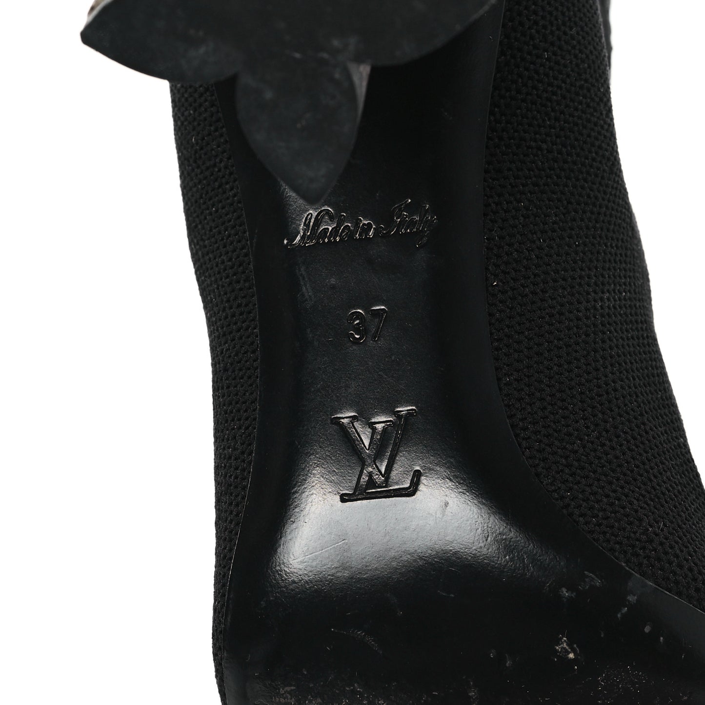 Monogram Stretch Fabric Silhouette Ankle Boots 37 Black