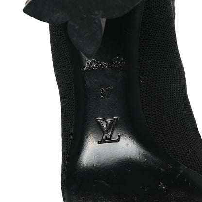 Louis Vuitton Monogram Stretch Fabric Silhouette Ankle Boots 37 Black 7 of 10