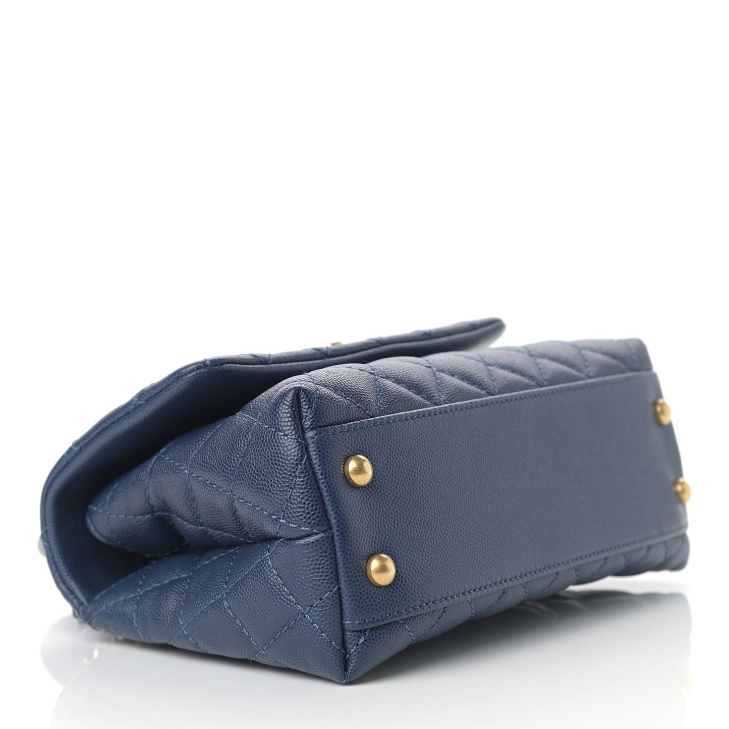 Caviar Quilted Mini Coco Handle Flap Navy Blue